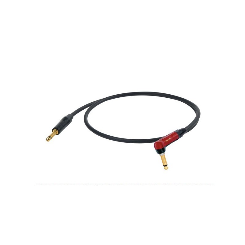 PROEL STAGE ESO145LU5 ESOTERIC Series kabel Jack kątowy Silent-Jack prosty 6.3 mono Neutrik, dł. 5m